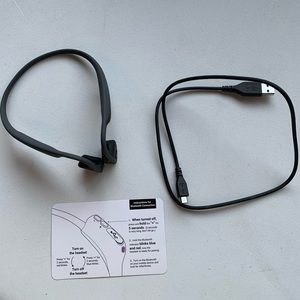 AfterShockz Bluetooth headphones with usb cord